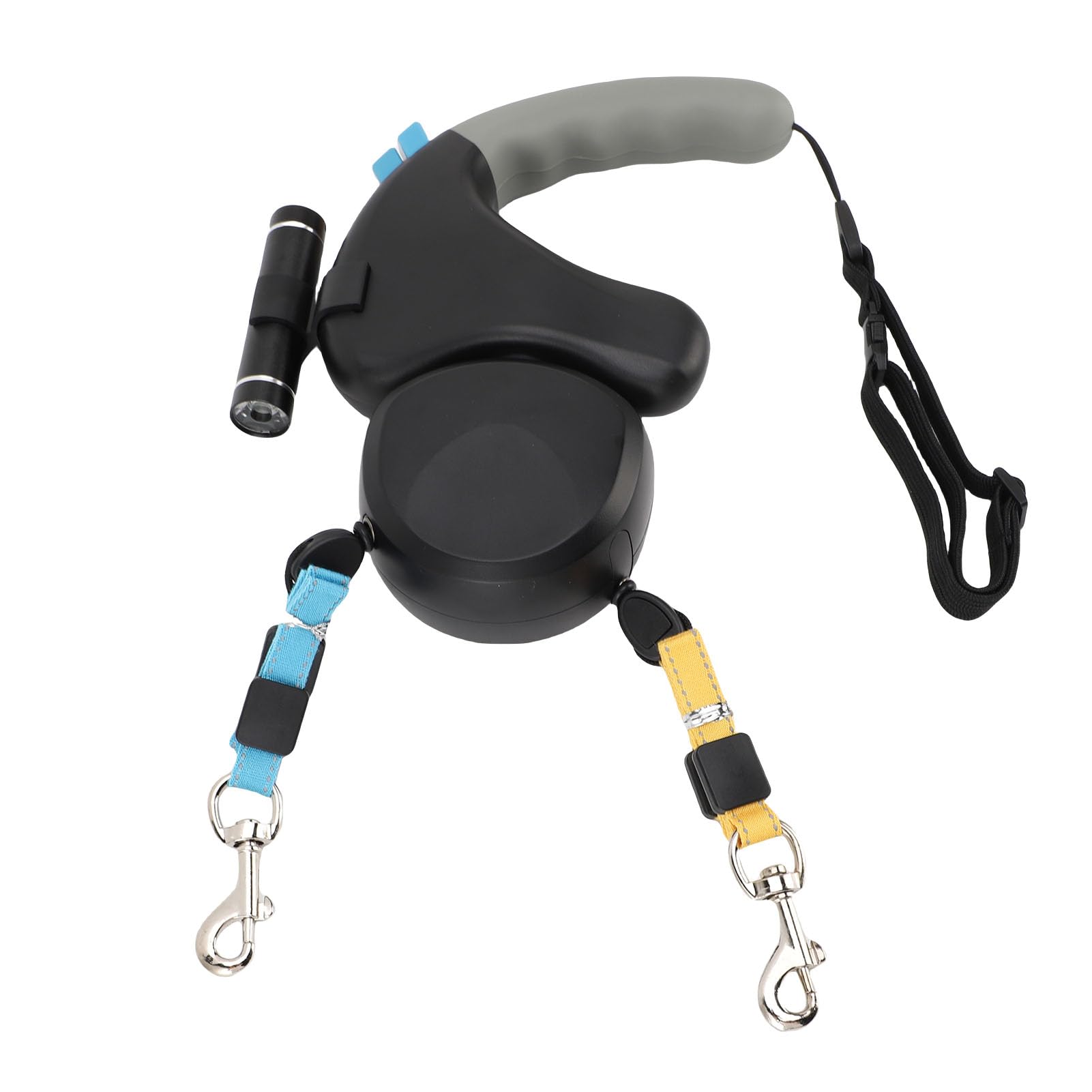 Yinhing Laisse Rétractable pour 2 Chiens, Rotation à 360°, Double Tête avec Lumière LED, Absorption des Chocs, 3 Mètres pour des Promenades en Toute sécurité, Poignée Ergonomique pour Plus de