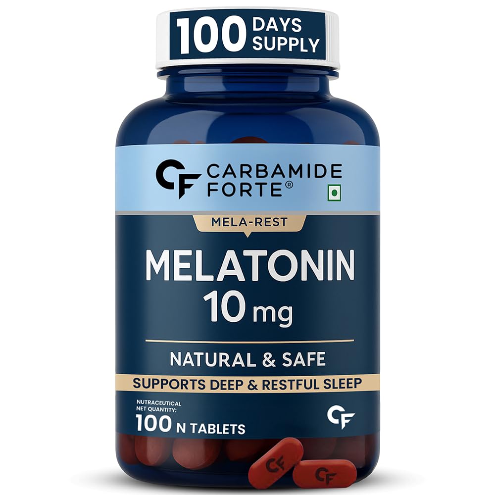 Carbamide Forte Melatonin 10 mg Pills | Sleep Supplement for Better Sleep | Melatonin Tablet for Restful Deep Sleep - 100 Veg Tablets