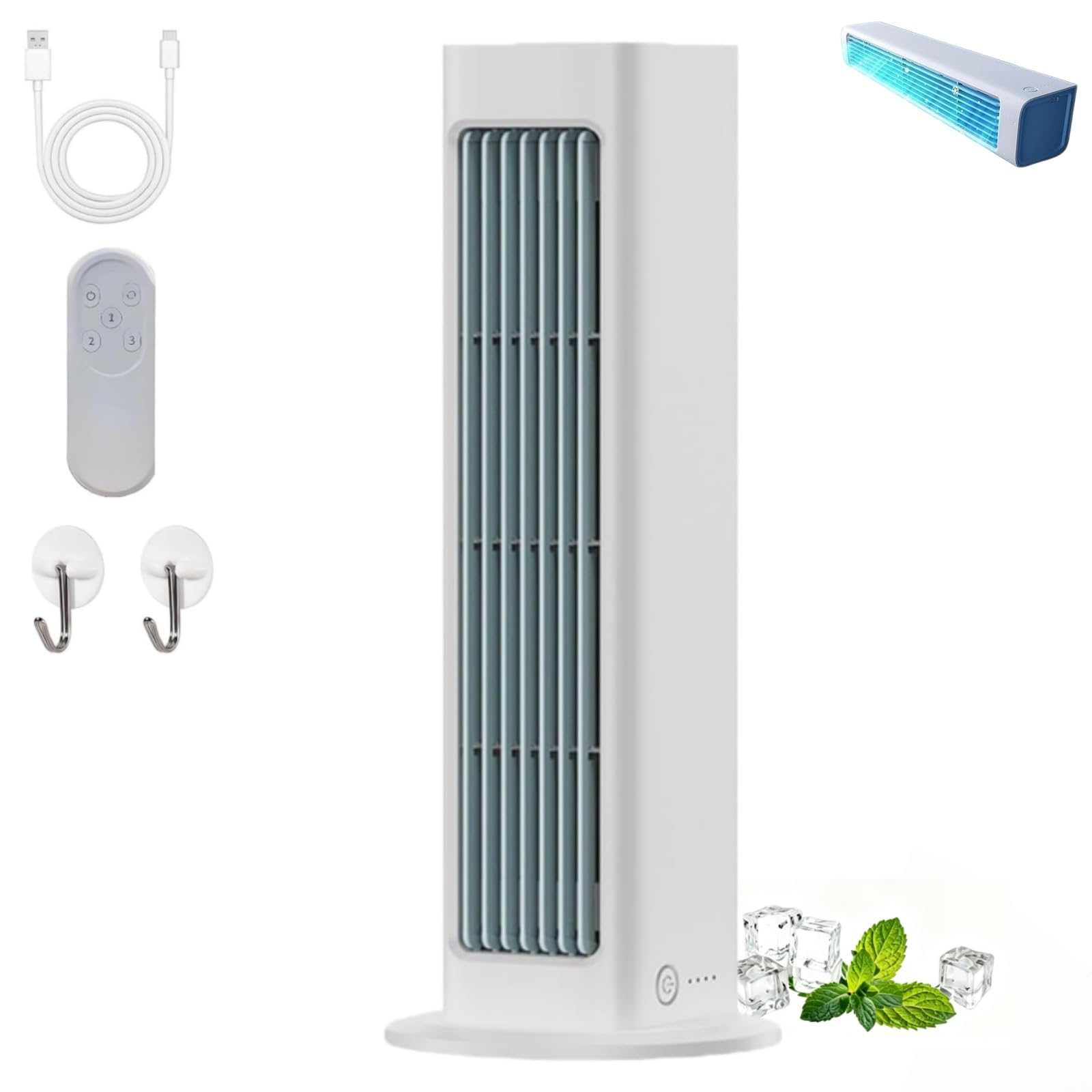 Epicooler Tragbarer Ventilator Breeza Pro 2.0 – Brandneues Originalprodukt, Wandventilator Zur Montage Ohne Bohren, Kompakt Und Leise (White- 1 PCS)
