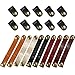 Bememo 20 Pieces Leather Cable Straps Cable Organizer Cord Management Cable Ties for USB Cable Headphone Wire, 2 Sizes (Black Short Straps)