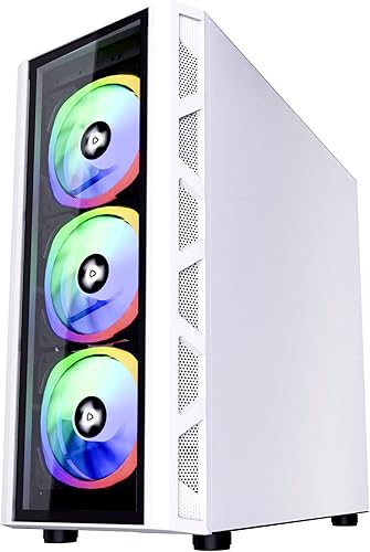 Miniatura 3 de Apevia GD-PRO-WH Guardian Pro - Funda para juegos de torre media con 2 paneles de vidrio templado, 2 ranuras PCI-E para tarjeta gráfica vertical,