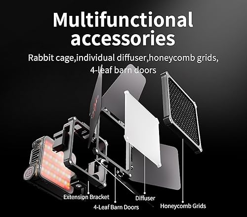 Miniatura 7 de Zhiyun Fiveray M20 - Luz de video para cámara con jaula de 20 W, luz de relleno de bolsillo, 2700K-6500K, TLCI97+, CRI95+, iluminación máxima