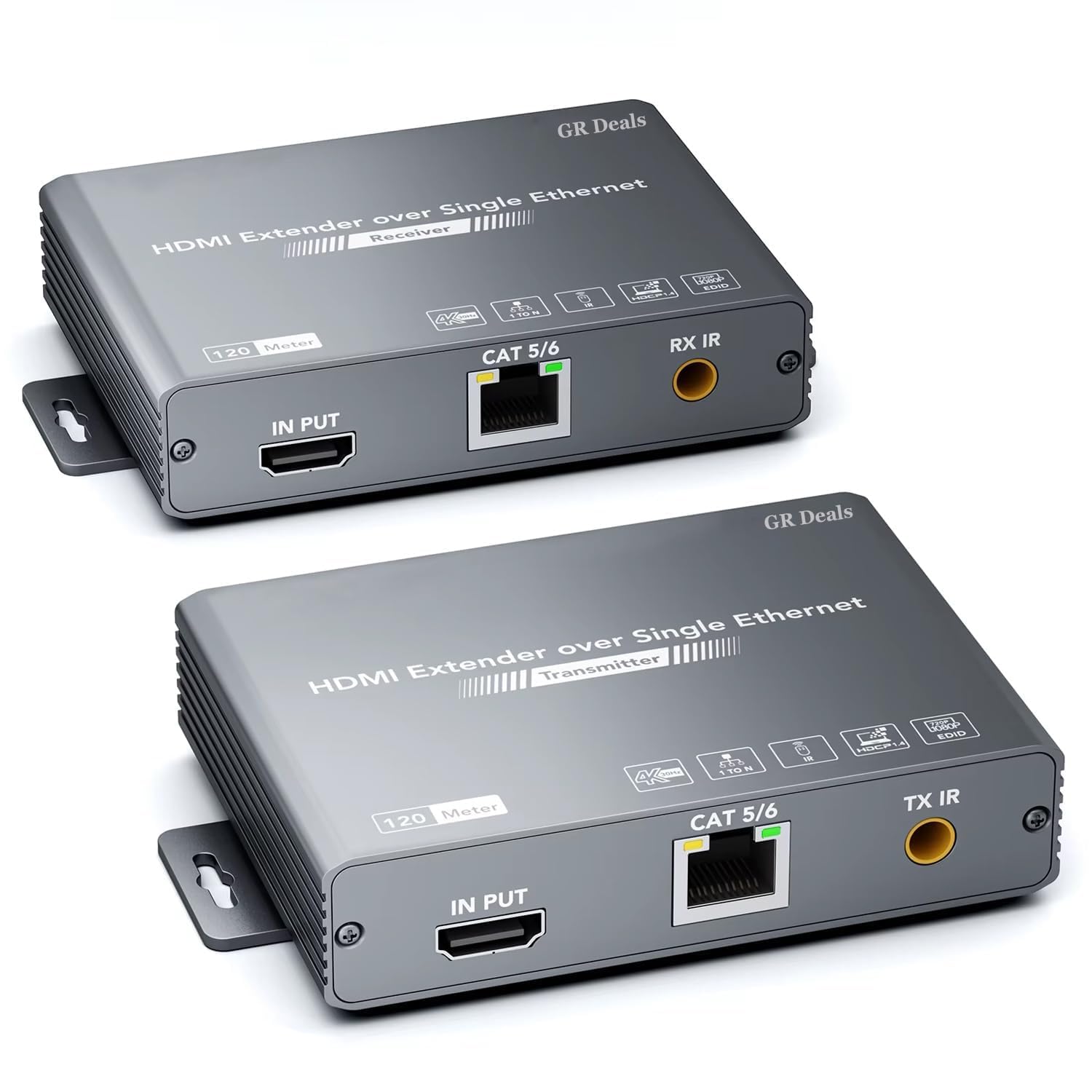 4K HDMI Extender 120M Over Single Ethernet, 4K@30Hz HDMI 120M Transmitter and Receiver up to 120 Meters IR Local Loop Out One to Many Extender Over LAN.-image-30