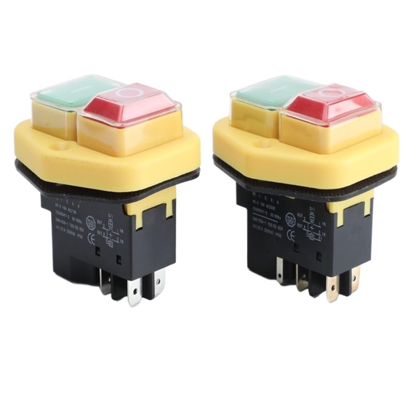 Interruptor electromagnético de arranque for herramientas eléctricas, 16 A, 250 V, 4 pines/5 pines, compatible con KJD17B.(4 Pins)