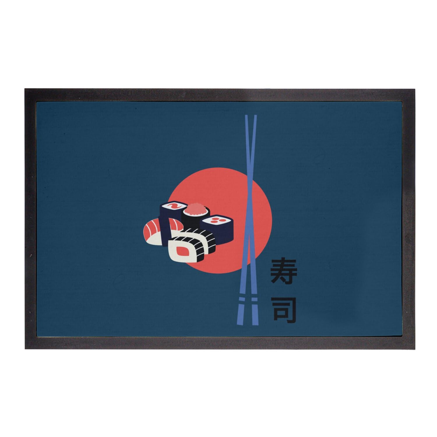 Paillasson sushi japon bleu 60x40 cm idée cadeau créative asie cuisine