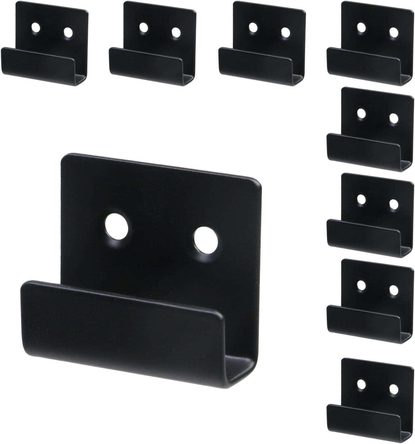 T Tulead Tile Hanger Stainless Steel Wall Tile Bracket Black Display Hanger Hook Brackets 1.57"×1.34", 10PCS with Screws