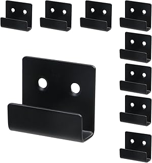 T Tulead Tile Hanger Stainless Steel Wall Tile Bracket Black Display Hanger Hook Brackets 1.57"×1.34", 10PCS with Screws