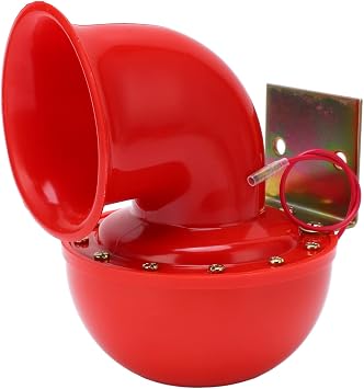 Car Horn, 12 V 150db Red Air Horn Electric Horn Cow Sound Metal Horn for Truck Train Boat Motorcycle Car