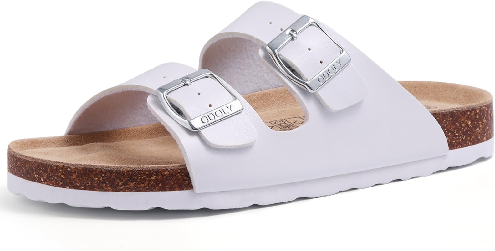 Unisex Cork Footbed Slide Sandal, Arch Support Summer Outdoor Sandals with Adjustable Buckle for Women and Men