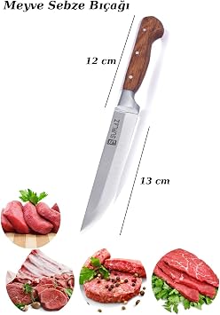 SürLaz Handmade Butcher Sacrifice Series Knife Set Meat Vegetable Swimming Stripping Knife Kitchen Sürmene Knife 4-piece