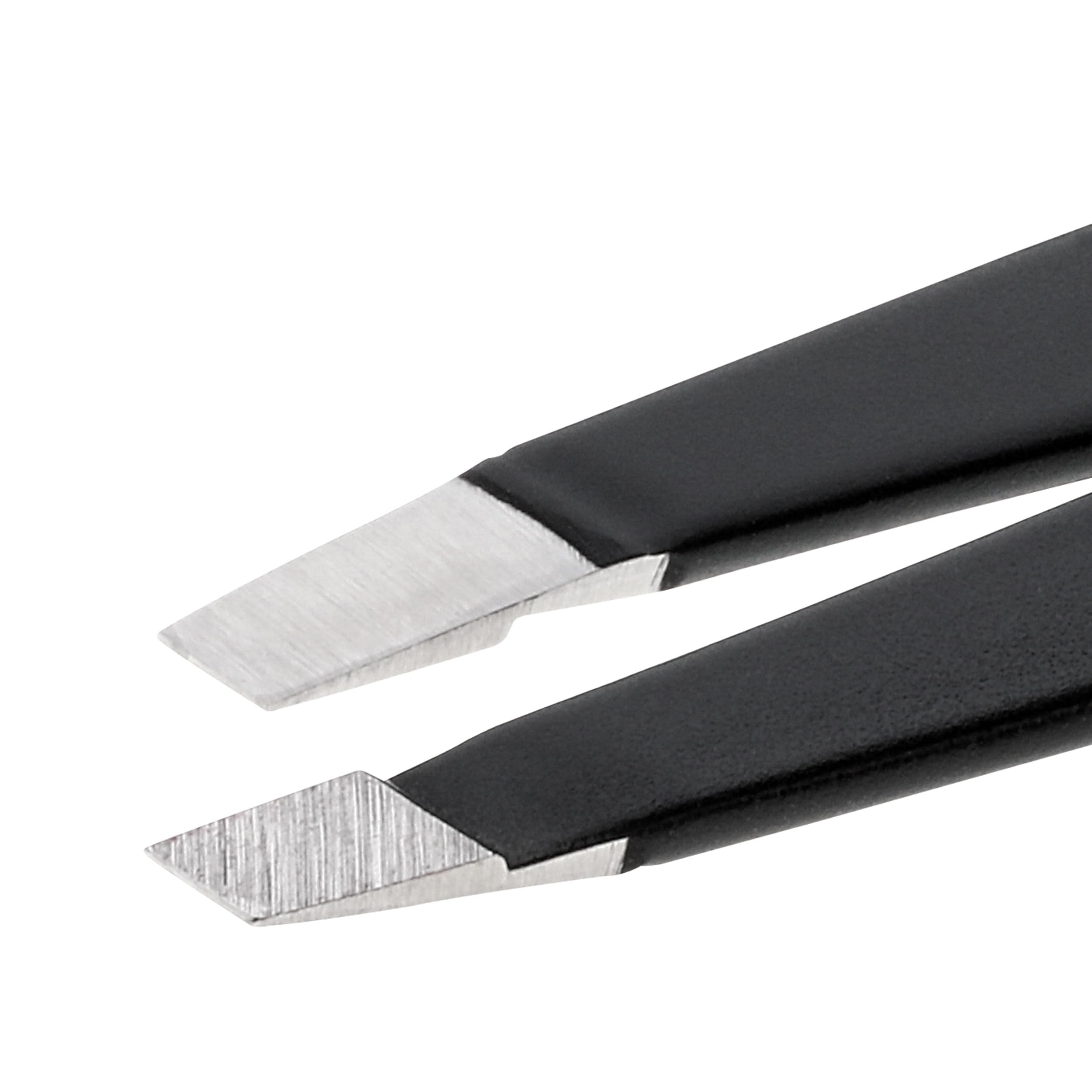 TWEEZERMAN Pinza (puntas de precisión inclinadas afiladas a mano, calidad profesional, ergonómica, para cejas, acero inoxidable) — view 6
