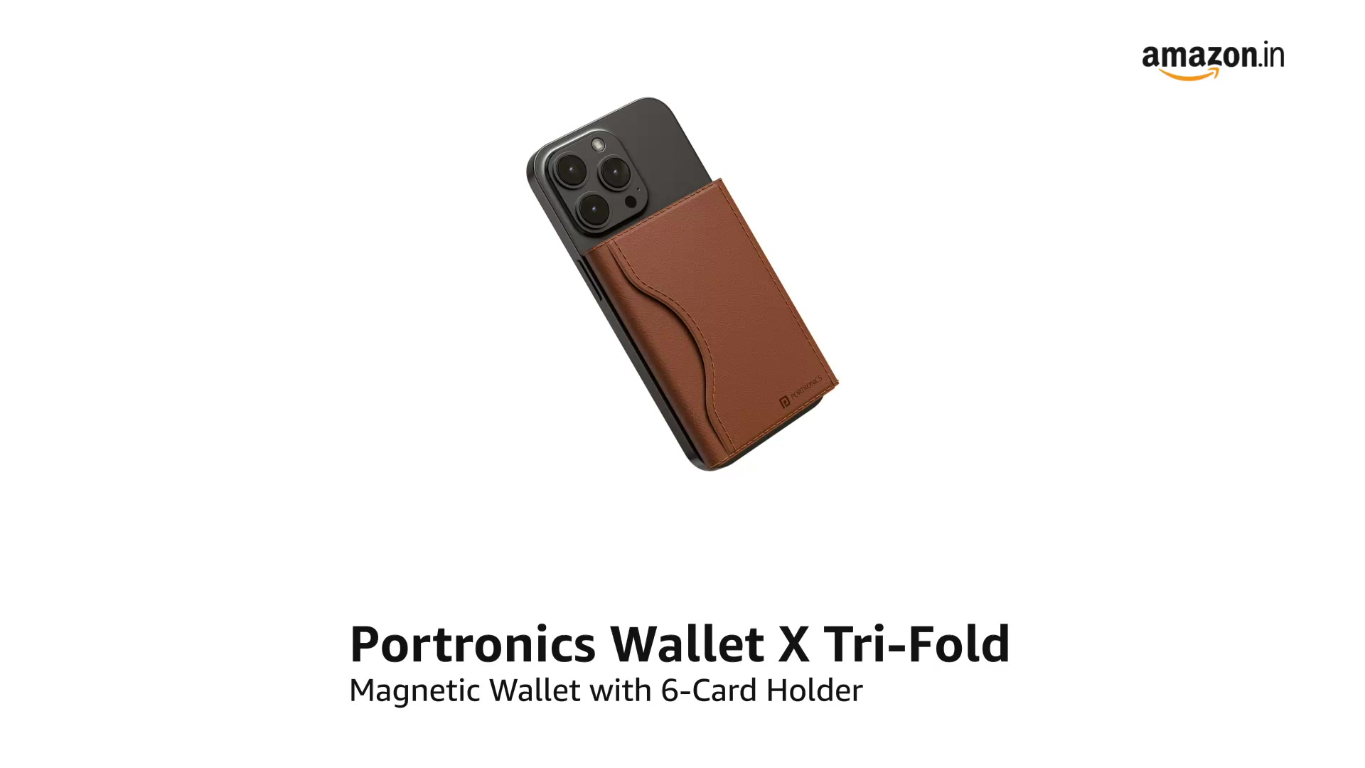 Portronics Wallet X Tri-Fold Magnetic Wallet with 6-Card Holder
