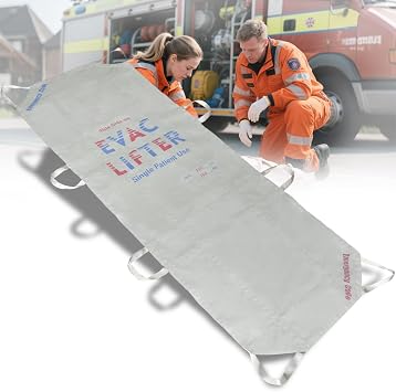 Disposable Evacuation Stretcher Single Patient Use Soft Litter, Lightweight Non-Woven Fabric, Portable Emergency Patient Transport Aid for Hospital, EMS, Stair & Outdoor Rescue, Max Load 330 lbs