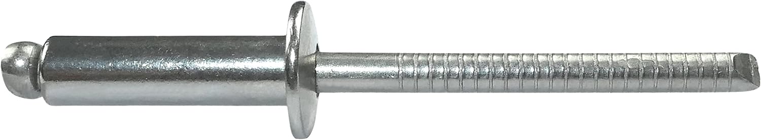AERZETIX - C59088 - Set of 50 Standard Blind Rivets Diameter 5 x 16 mm with Flat Head Stainless Steel A2 - DIN 7337 A - Pop Rivets with Breaking Stem