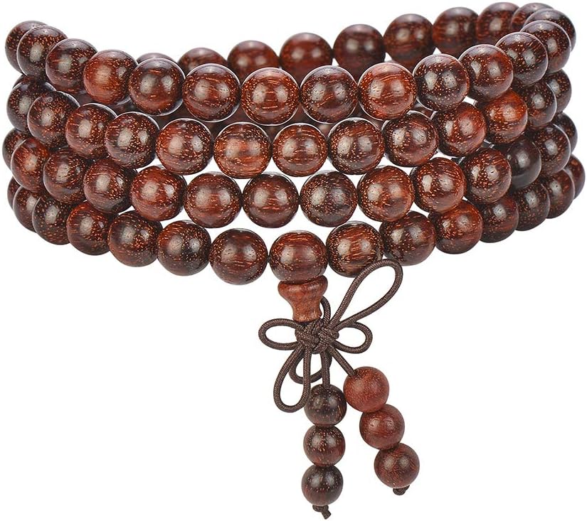 Mala Beads Bracelet 108 8mm Prayer Meditation Sandalwood Elastic
