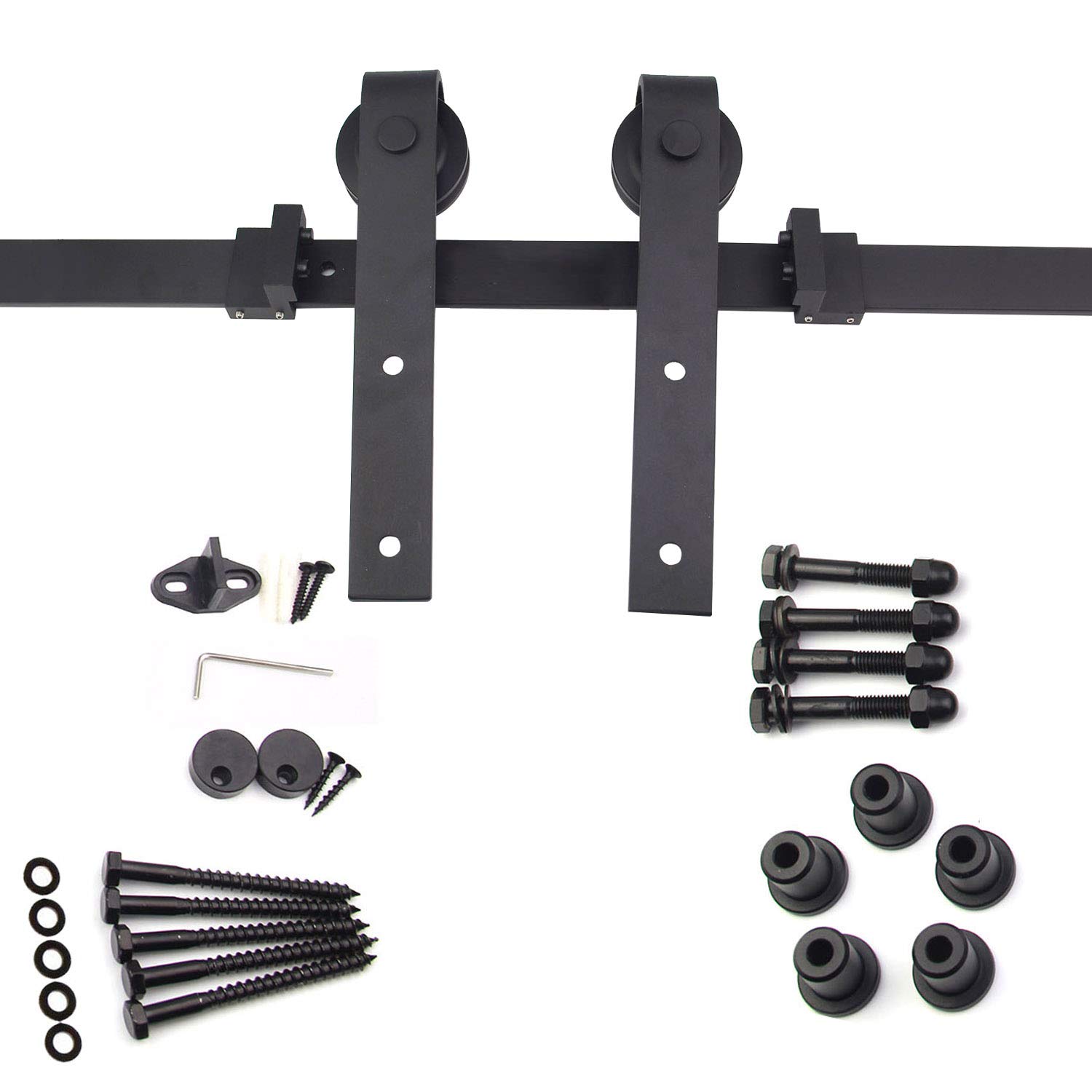 Sonnewelt Herraje para puerta corredera de 152 cm (5 pies), guía para puerta corredera, sistema de puerta corredera, herrajes para puerta corredera, sistema de puertas correderas hasta 150 kg