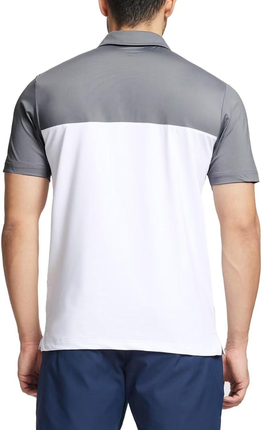 M MAELREG Golf Shirts for Men Dry Fit Performance Chest Print Color Block Moisture Wicking Casual Short Sleeve Polo Shirts - Image 4