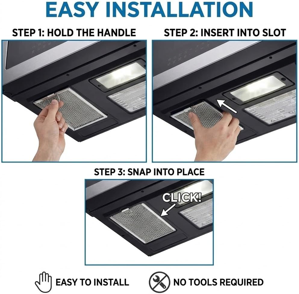OEM Quality Microwave Charcoal&Grease Filter Set Filter for GE JVM7195SK6SS,PNM9216SK5SS, JVM7195EK5ES,JNM7196DK5BB, JVM7195DK5WW,JNM7196SK6SS