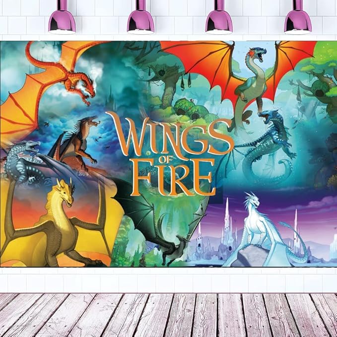 Wings of fire Themed Birthday Backdrop 5 * 3ft Party Supplies Wings of fire Theme Birthday Party Decorations