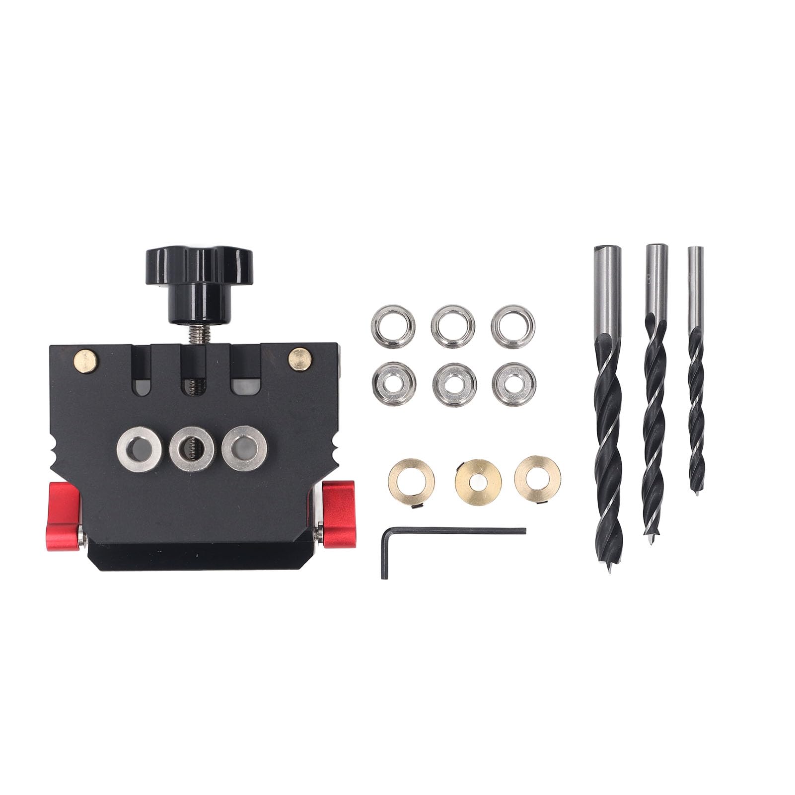 Kit di Maschere di Centratura Autocentranti Strumento di Precisione per Assemblaggio Accurato di Pannelli in Legno Punte da Trapano in Lega di Alluminio da 6 Mm 8 Mm 10