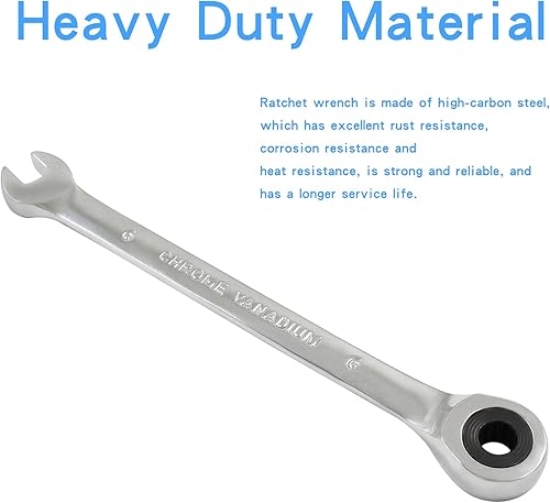 Miniatura 3 de Piutouyar 2 llaves de trinquete de 0.236 pulgadas, llave de trinquete métrica profesional para reparación de proyectos (movimiento de 5 y 72 dientes)