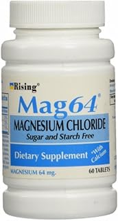 Rising Mag64 Magnesium Chloride with Calcium Tablets, 60 Count (Pack of 5)