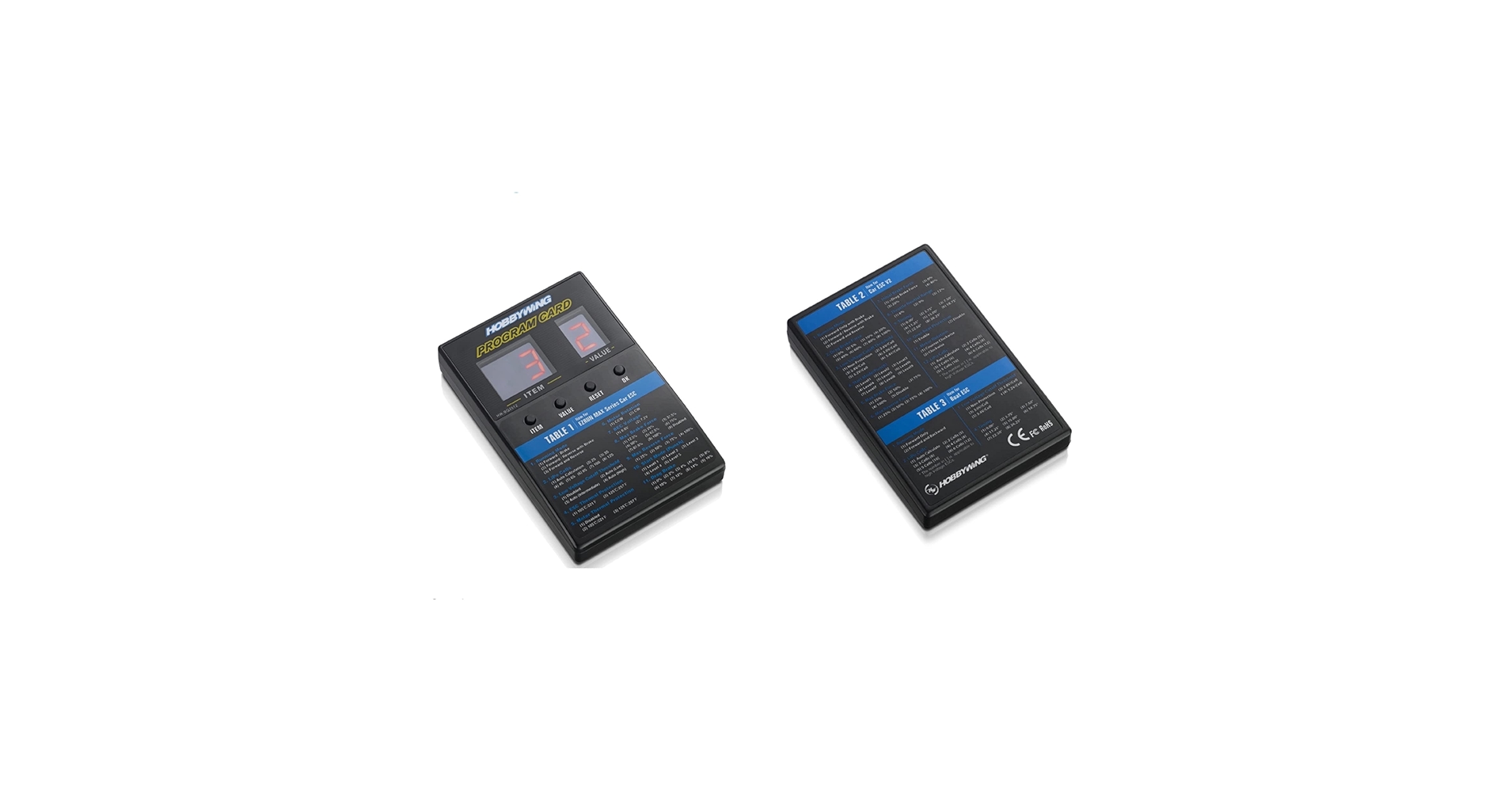 Hobbywing Fusion Pro プログラムカード　セット hobbywing LED Program Card For Cars & Trucks, xerun, ezrun