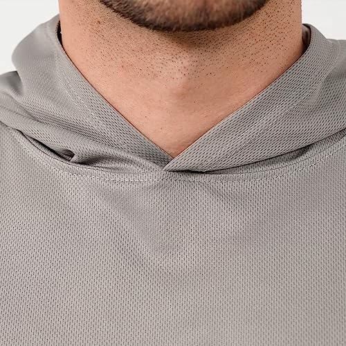 Protectx 2-Pack Men High Visibility Lightweight Long Sleeve Hoodie, Upf 50+ Sun Protection T Shirts, Spf Outdoor Uv Shirt, Gray - Large #TOP7