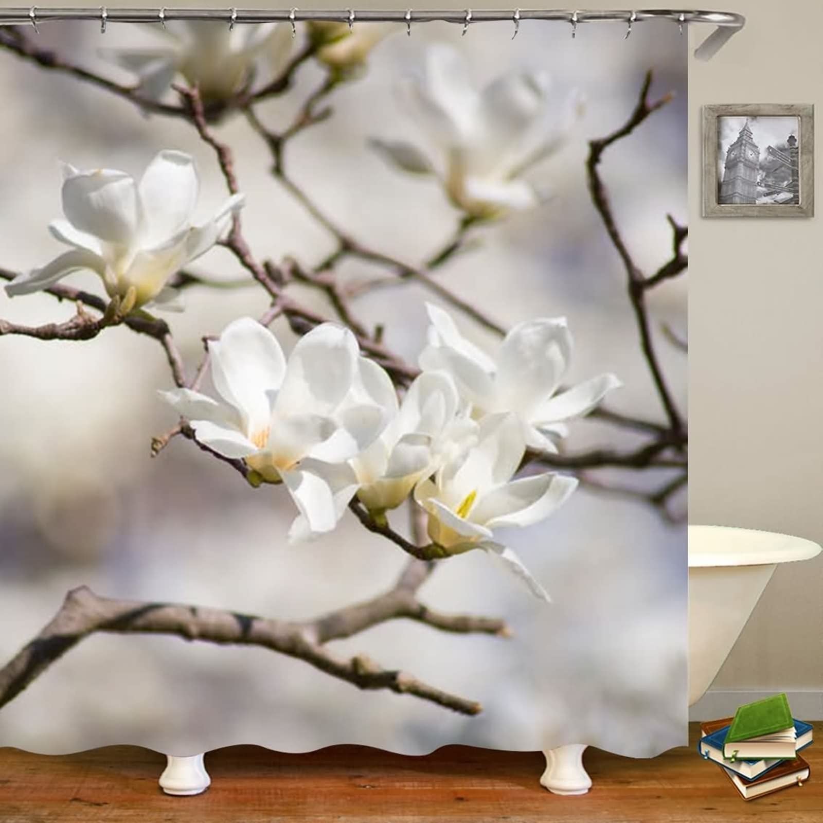 Rideau de douche floral KnSam pour une salle de bain lumineuse et relaxante