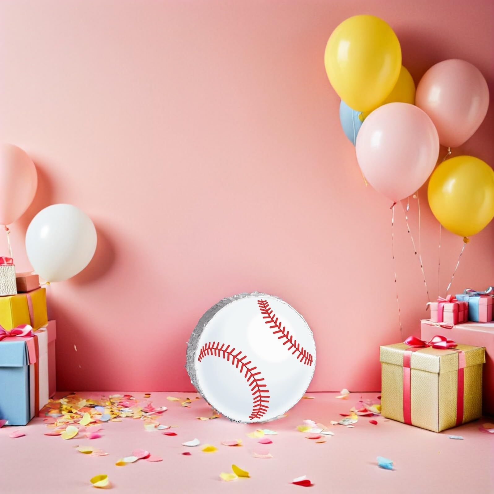 Piñata de Béisbol Colgante para Fiestas Infantiles con Bate y Antifaz Decoración Temática Deportiva para Cumpleaños Juego Recreativo para Papel Resistente y Confeti Incluido