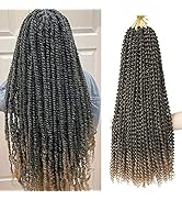 7 Packs Ombre Passion Twist Hair 24 Inch Passion Twist Crochet Hair for Black Women Water Wave Cr...