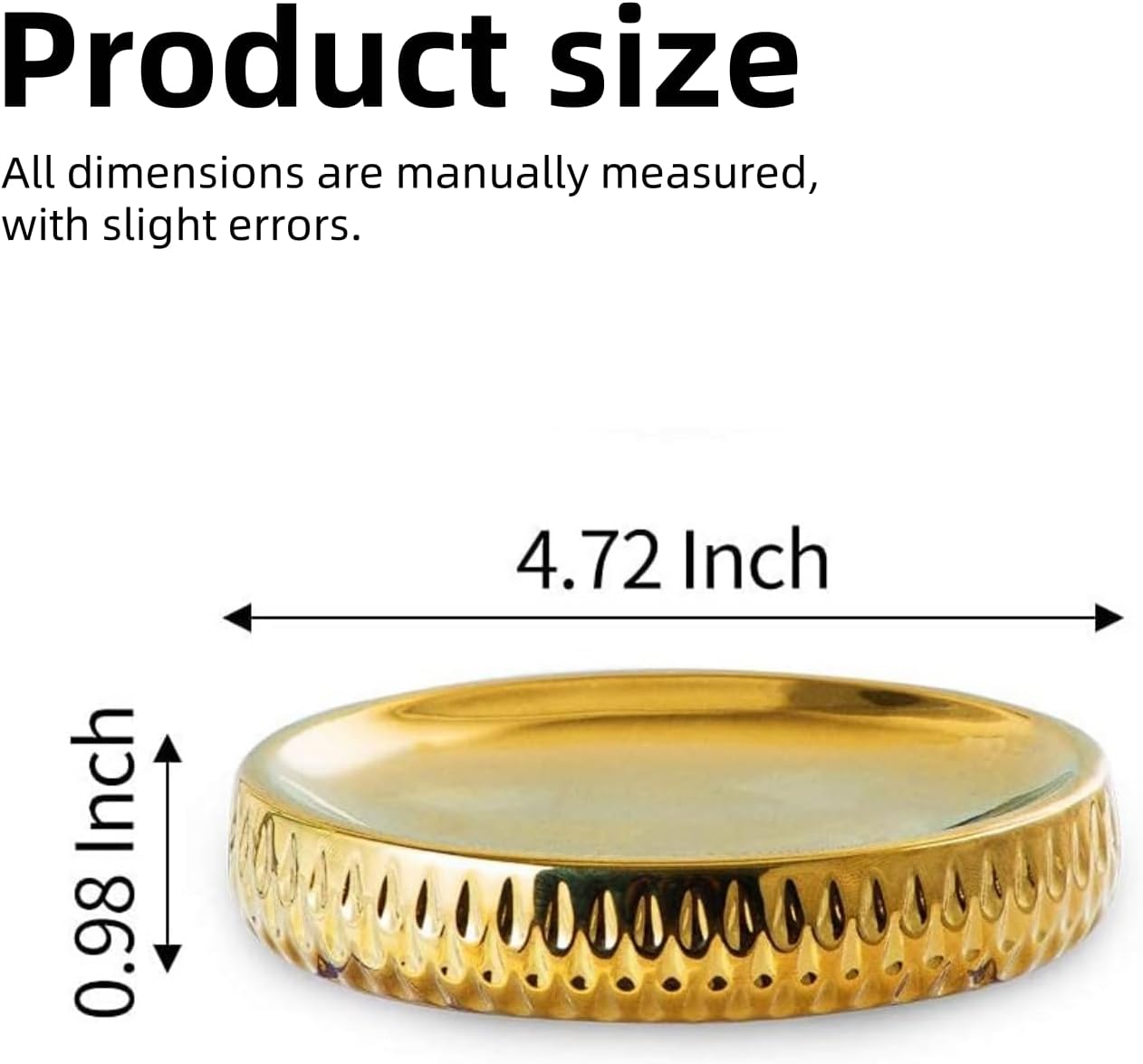 Gold Ceramic Bathroom Set Bundle - 4-Piece Set (Dispenser, Soap Dish, Toothbrush Holder, Tumbler) & Matching Soap Dish - Bathroom Accessory Set