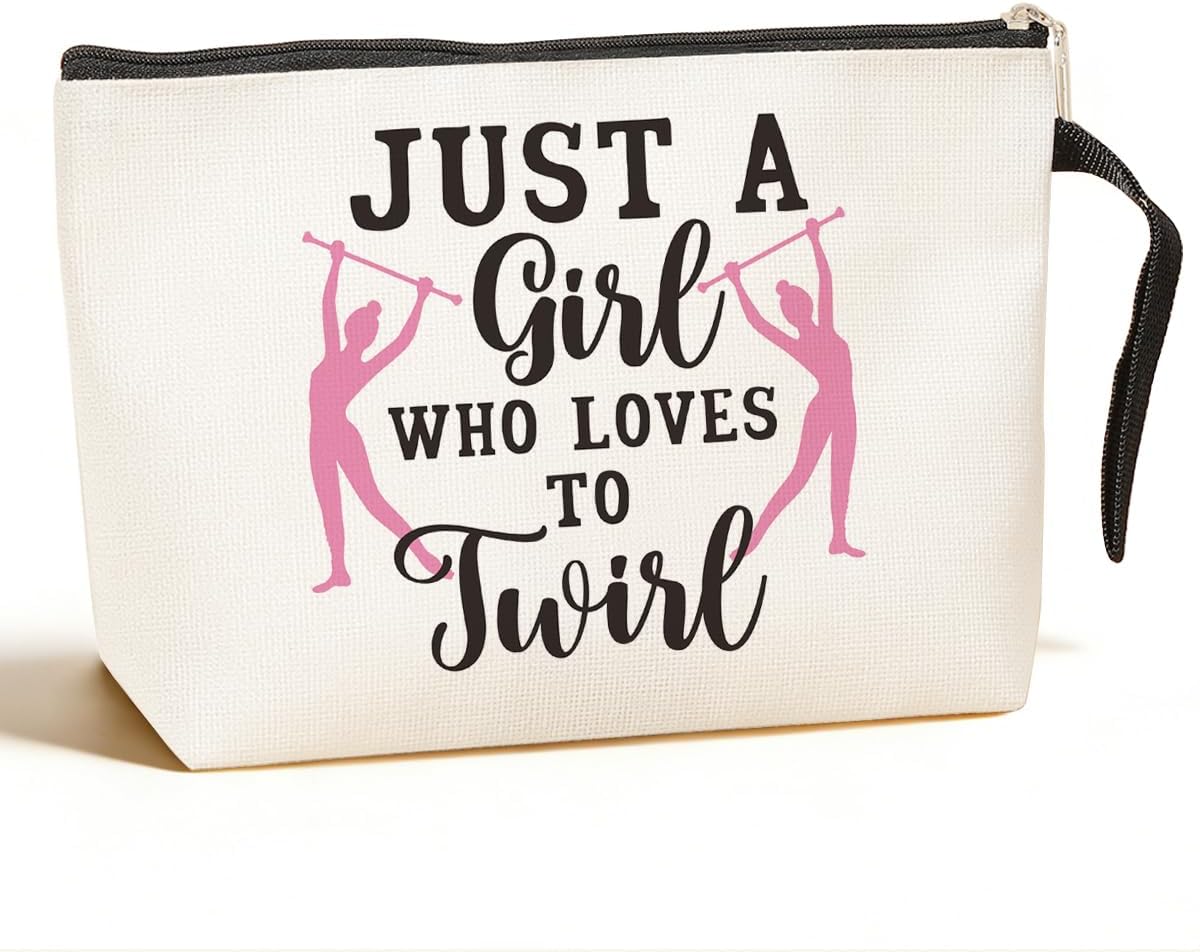 Baton Twirling Gift Cosmetic Bag Baton Gifts Twirling Toiletry Bag Graduation Funny Makeup Bag Gymnastic Gifts Birthday Gifts for Women Teens Girls Girlfriend Twirler Gymnast Twirling Lover Sister