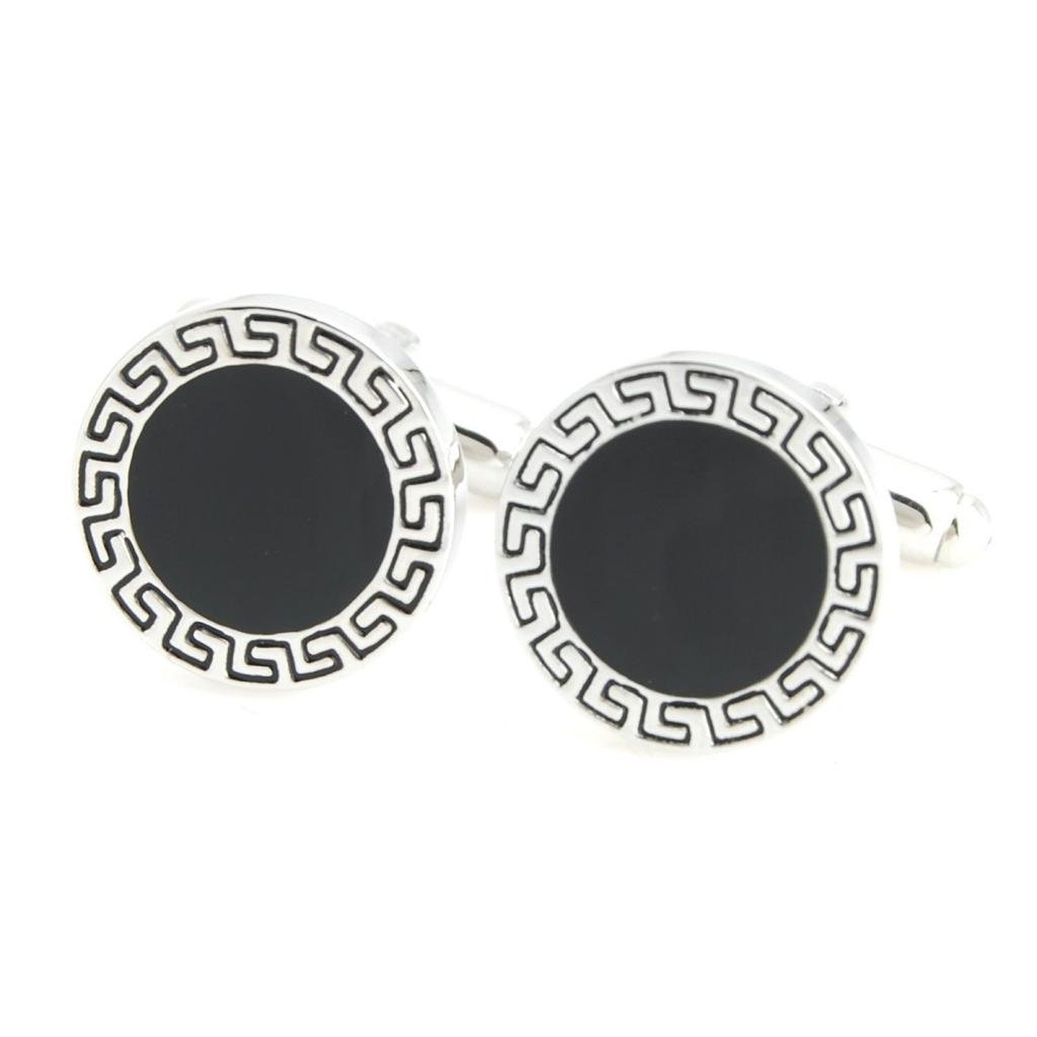 peluche Designer Black Enamel Cufflinks for Men-picture-11