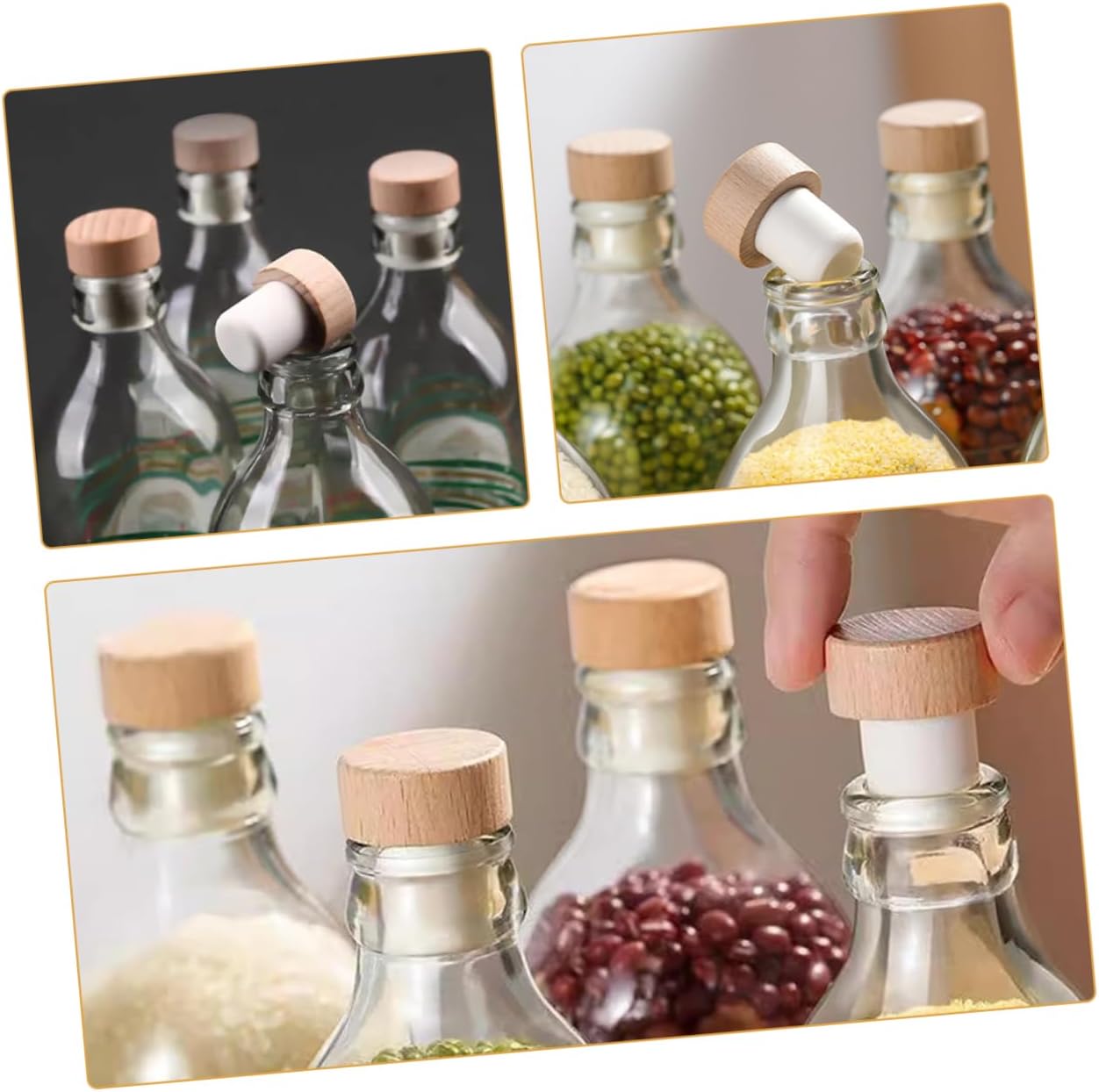 Zerodeko 24pcs High Molecular Material Wine Bottle Cork Stopper T-plugs for Wine Beer Lab Storage Extreme Temp Protection