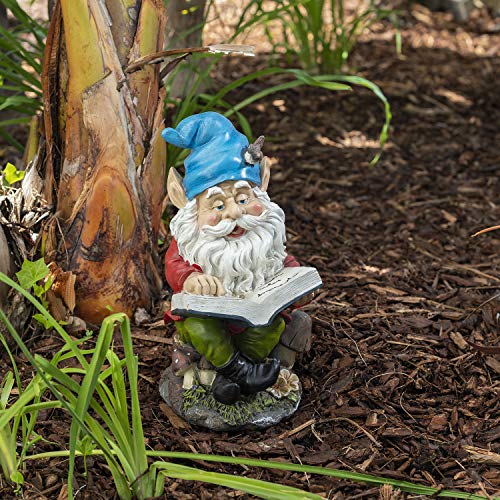 Alpine Gnome Reading A Book Statue, 14 Inch Tall #TOP1