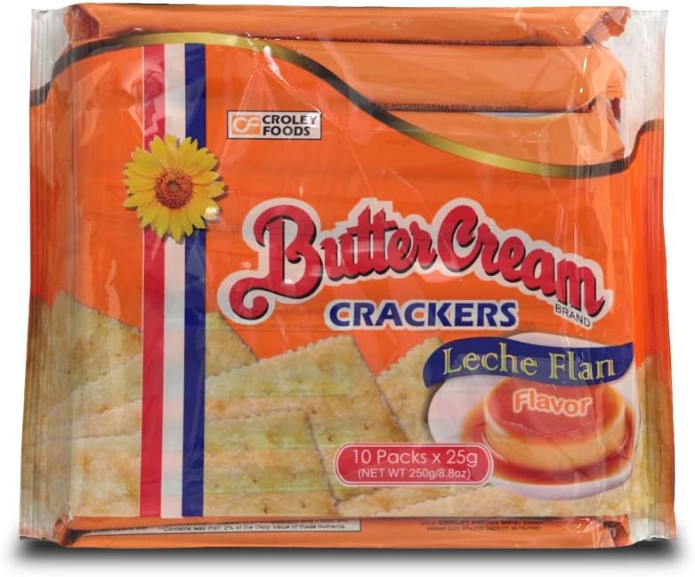 Croley foodsButtercream Crackers - Leche Flan Flavor, 8.8 oz (250g) 10 Count