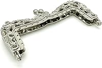 Vista 6 de 3dancraftit Aleación de zinc vintage en relieve para coser, cierre de beso, monedero, bolsa, marco de embrague de 4 x 2 pulgadas, níquel D22