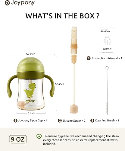 Miniatura 6 de Vasos para sorber para niños pequeños de 1 a 3 años, vaso con popote con peso a prueba de derrames con asa para bebés de 6 meses en adelante, 2