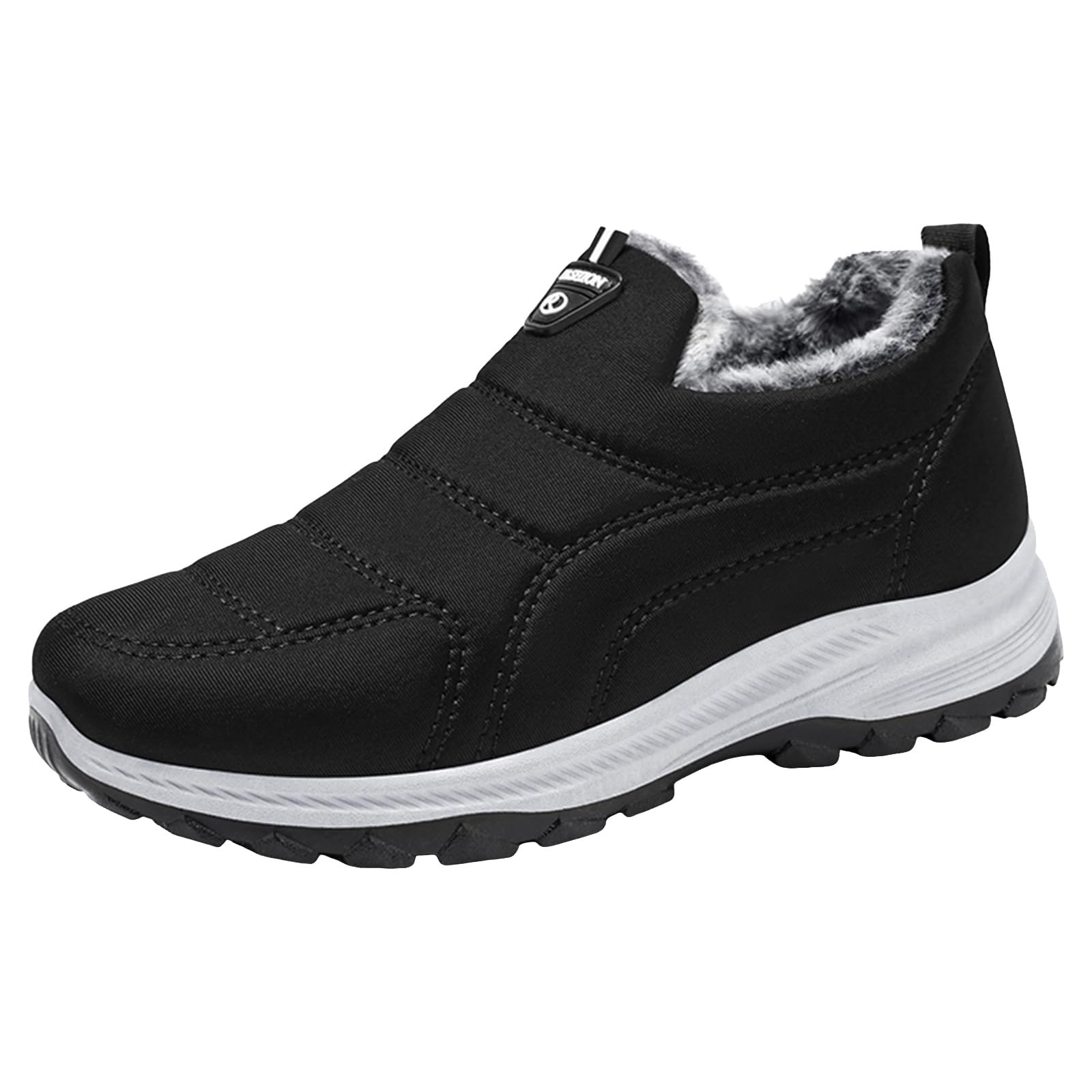 Snow Boots for Women Waterproof Sheepskin-lined Winter Warm Shoes Lightweight Fur Fuzzy Outdoor Hiking Boots Thermal Soft Walking