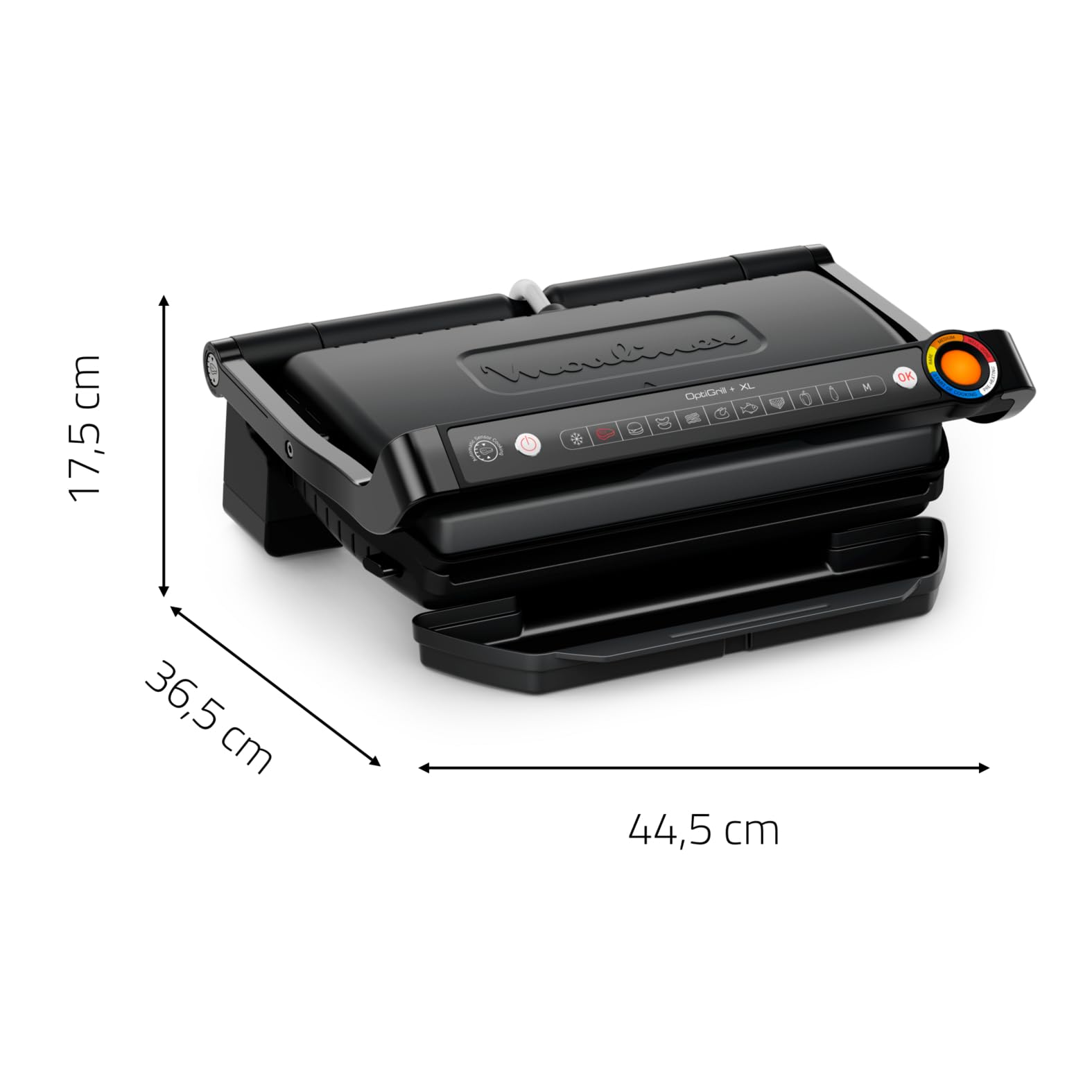 Moulinex Optigrill+ XL, Griglia Elettrica da Interno Ideale per Cucinare Carne, Pesce e Verdure, Indicatore di Cottura, 9 Programmi Automatici, Piastre Antiaderenti Facile da Pulire, GI7278
