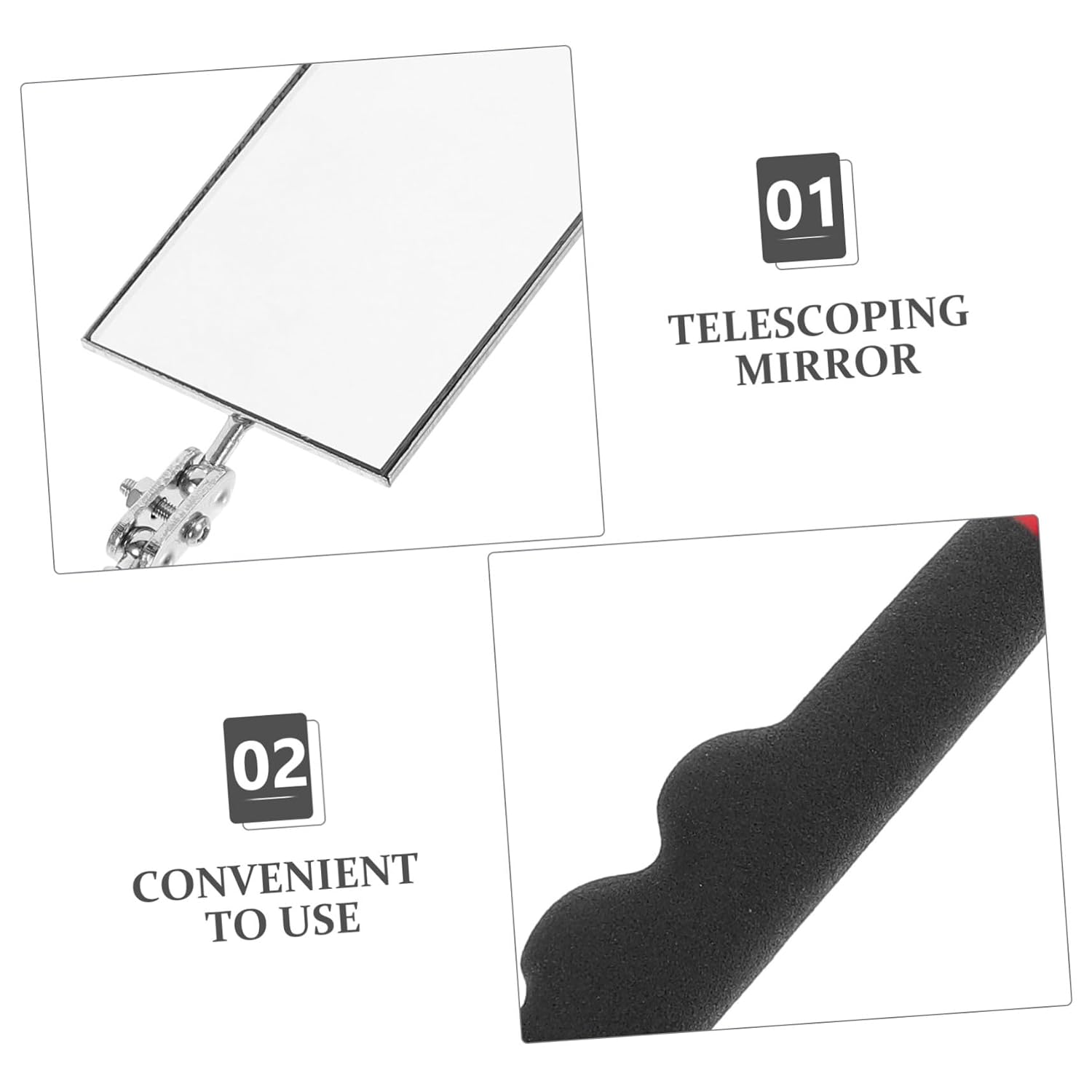 Telescoping Inspection Mirror Auto Inspection Tool with Flexible Design for Hard to Reach Areas Lightweight and for Mechanics and Technicians