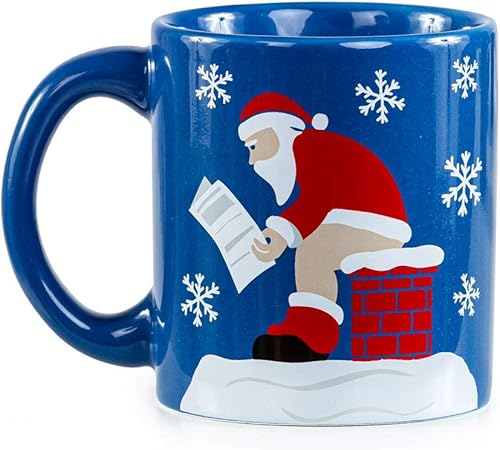 Tipsy Elves Divertidas tazas de café navideñas con temática navideña (Papá Noel, pajarita)