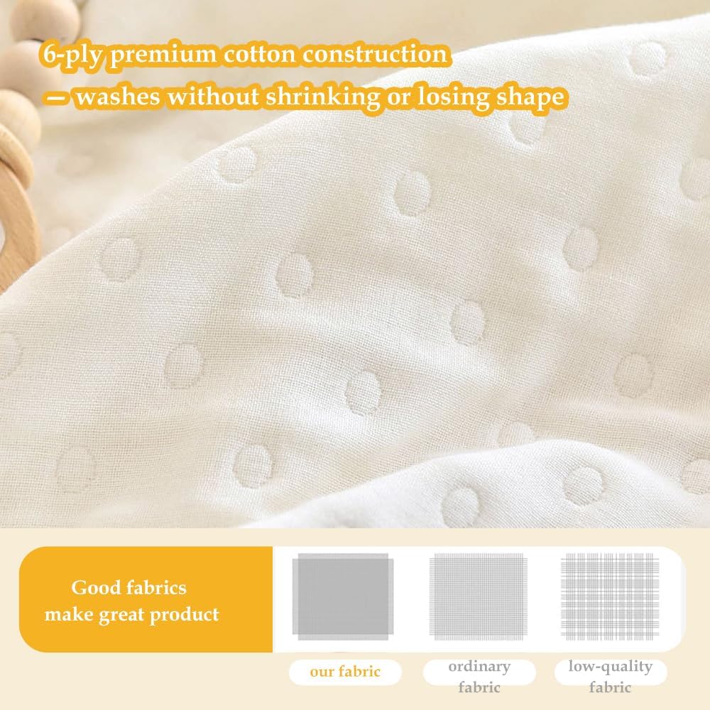 Hooded Baby Swaddling Blankets for Newborn 2-Pack, 6-Layer Cotton Muslin & Jersey Dual-Layer Multi-Use Hospital Receiving Blanket for Swaddle Wrap, Toddler Bath Towel, Stroller Cover, Newborn Gift Set