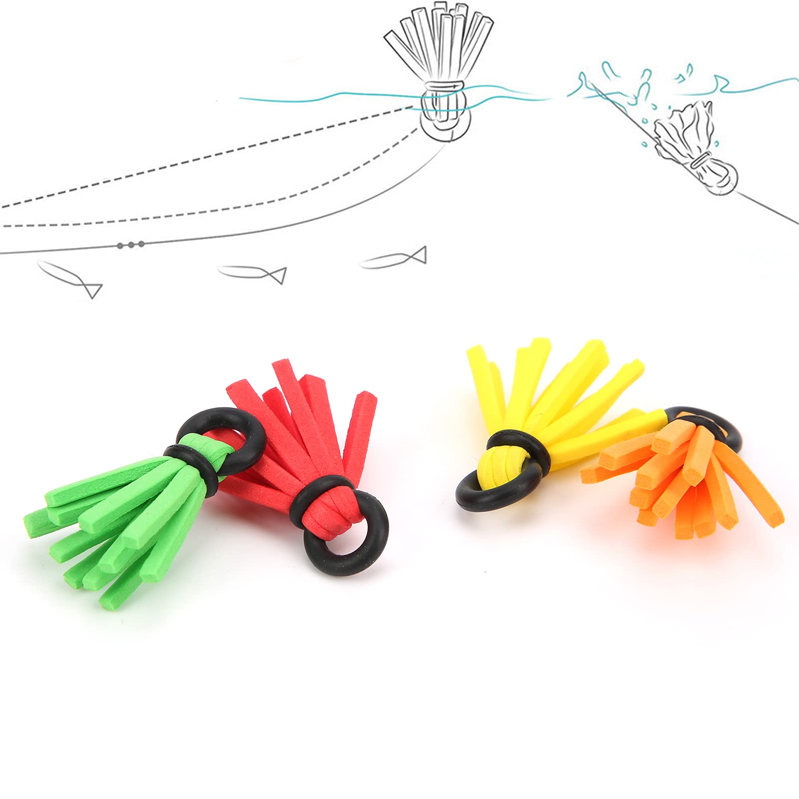 Vbestlife Fly Fishing Strike Indicator Foam,4pcs Fly Fishing Float Foam Strike Indicators Drift Hook Positioning Floats Bobbers(4 colors) - Image 4