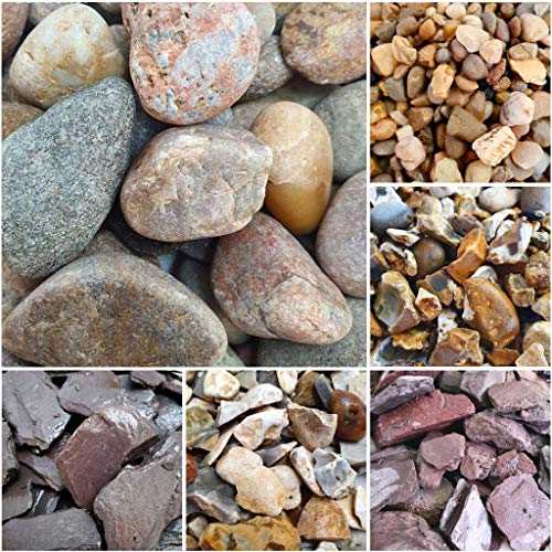 Elixir Gardens Decorative Coloured Stones Pebbles Cobbles Slate Paddlestones Gravel Chippings Aggregate Various Sizes 1kg-1000kg | (5kg, Scottish Pebbles 20-40mm)