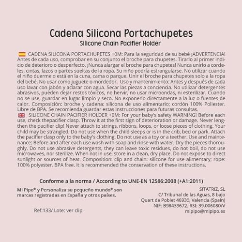 Variante de Mi Pipo chupetero personalizado Arcoiris Blush