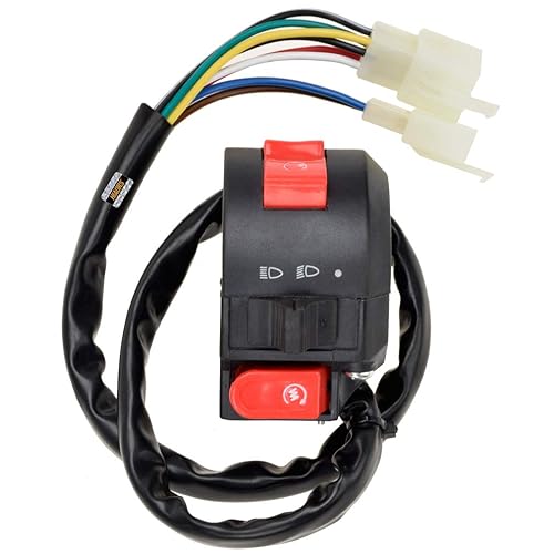 HIAORS Interruptor de arranque de luz de apagado izquierdo, 8 cables, 3 funciones para Taotao 50cc 70cc 90cc 110cc 125cc 150cc SunL Peace Eagle