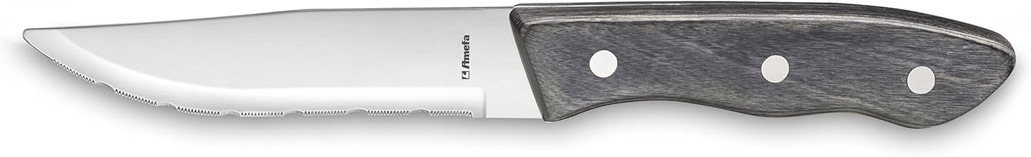 Amefa Hercule 9 11/16" High Carbon Stainless Steel Jumbo Steak Knife, Set of 6