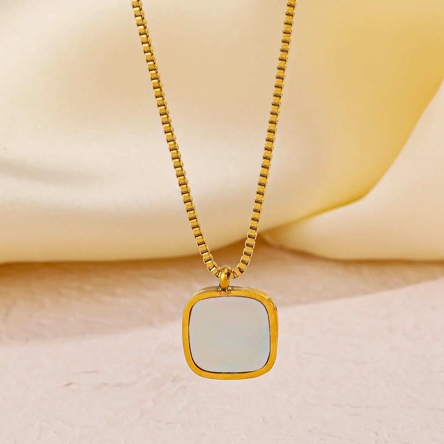 MIAMI pendant necklace chain for women girls Love anti tarnish stainless steel gold stylish Neck Chain | Heart Locket | Modern Design | Birthday Gift Valentine| Aesthetic Jewellery | Accessories 1